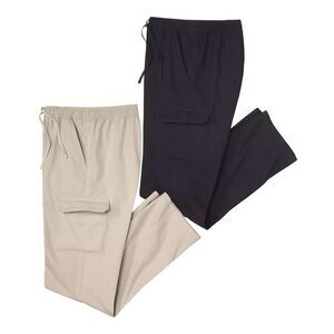 Atlas For Men Mens Casual Cargo Pants (Pack of 2) / Beige/Black